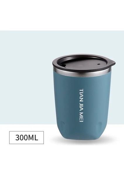 300ML Termos Kupası Erkek ve Kadınların Zorunlu Taşınabilir Kupa 304 Paslanmaz Çelik Basit Su Kupası Ofis ve Ev Süt Kahve Cupcapacity: 300ML/RENK: Siyah (Yurt Dışından)