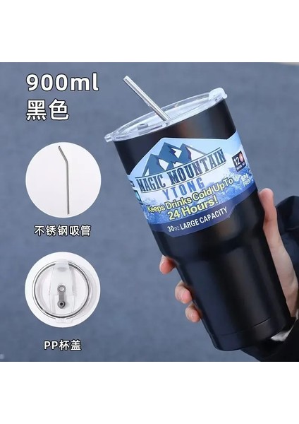 Sihirli Paslanmaz Çelik Dondurucu Termos Kupası Saman Buz Kahve Içecek Vakum Yalıtımlı Şişe Araç Seyahat Açık Dağ Cupcapacity: 900ML/RENK: A6 (Yurt Dışından)