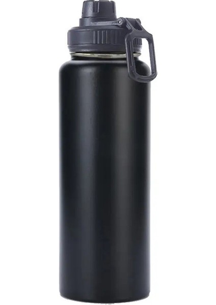 18 Oz 32OZ 40 Oz Çift Duvar Hidroes Paslanmaz Çelik Su Şişesi Saman Kapaklı Vakum Yalıtımlı Şişe Spor Kapasitesi Için Termos: 960ML-32OZ/RENK: Siyah (Yurt Dışından)