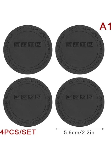 4pcs Yuvarlak Siyah Kauçuk Coaster Pad Kendi Kendine Yapışkan Fincan Alt Çıkartmaları Kaymaz, Kaymaz Anti-Scald Tumbler Fincan Koruyucu Padscolor: A1 (Yurt Dışından)
