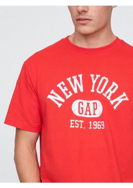 Erkek Kırmızı Everyday Soft Relaxed Grafik T-Shirt modelleri