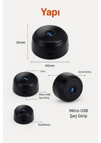 Mini Kamera Wifi Kamera 1080P Mikro Ses Kaydedici Kablosuz Küçük Boy Kamera