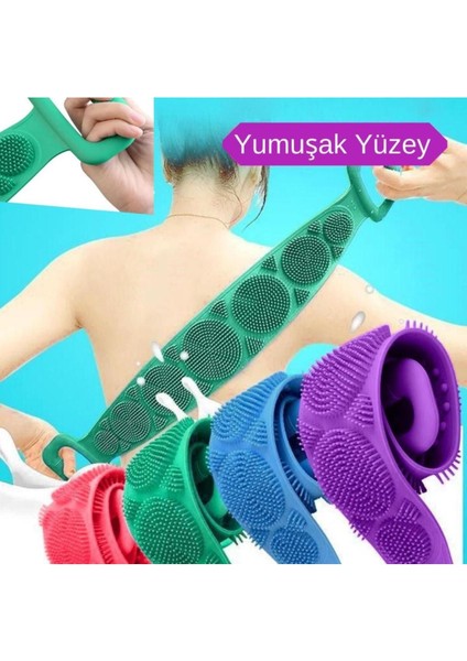 Iki Taraflı Silikon Yumuşak Duş ve Hamam Lifi, Masajlı, Dayanıklı ve Kullanışlı