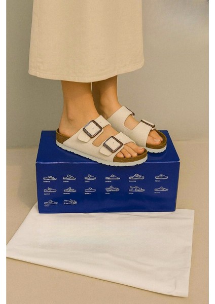 Kadın Beyaz Çift Tokalı Anatomik Yazlık Terlik fırsatları