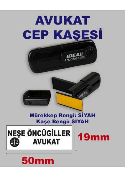Avukat Cep Kaşesi Pocket-80 (50mm*19 mm) Siyah Keçeli Siyah Kaşe