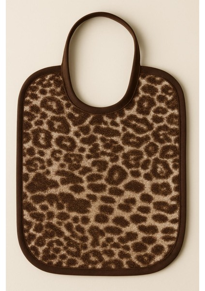 Leopar Desen Baskılı 2'li Havlu Bebek Mama Önlüğü 25x30Cm modelleri