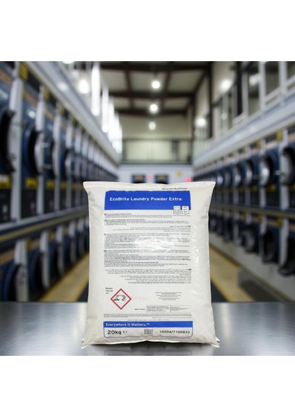 Ecobrite Ecolab Laundry Power Extra Enzim Bazlı, Ağartıcılı, Optik Parlatıcı Içeren Komple Yıkama Toz Deterjanı 20KG