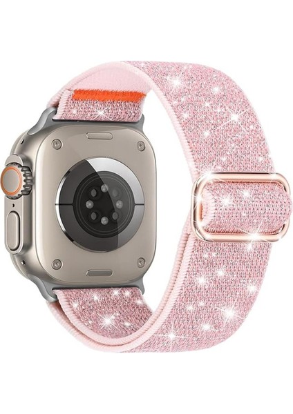 Apple Watch 4-5-6-7-8-9-10 Se Ultra Uyumlu 44-45-46-49MM Kumaş Elastik Kordon Kayış
