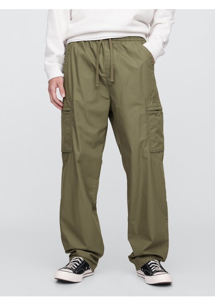 Erkek Haki Kargo Baggy Poplin Pantolon indirimleri