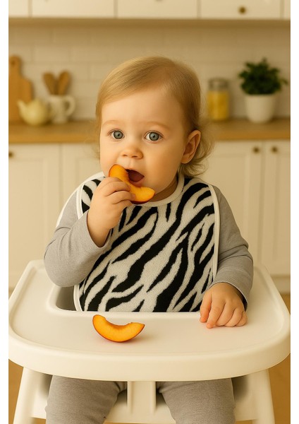 Mini Safari 2'li Zebra Desen Bebek Mama Önlüğü – 25x30 cm fiyatları