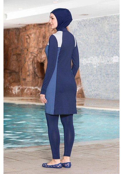 Tesettür Mayo Likralı Parçalı Model Lacivert Garnili fiyatları