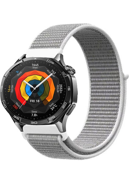 Huawei Watch Gt5 46MM ile Uyumlu Kordon Kumaş Desenli Cırt Cırtlı Spor Kayış