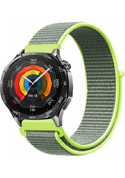 Huawei Watch Gt5 46MM ile Uyumlu Kordon Kumaş Desenli Cırt Cırtlı Spor Kayış