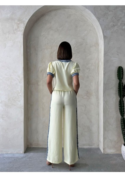 Kadın Yazlık Sarı Kot Detay Işlemeli Ceket Gömlek 11D-2337 indirimleri