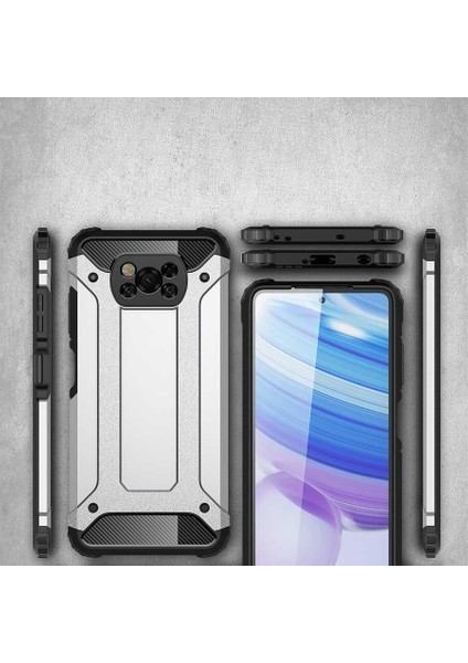 Xiaomi Poco X3 Kılıf Znth Crash Silikon Kapak-Kırmızı