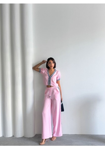 Kadın Yazlık Pembe Kot Detay Işlemeli Ceket Gömlek 11D-2338 fırsatları