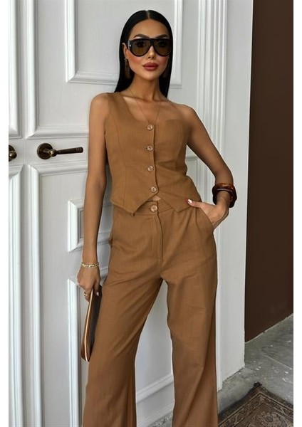 Tek Omuz Büstiyer Plazzo Pantolon Viscon Takım 10159 modelleri