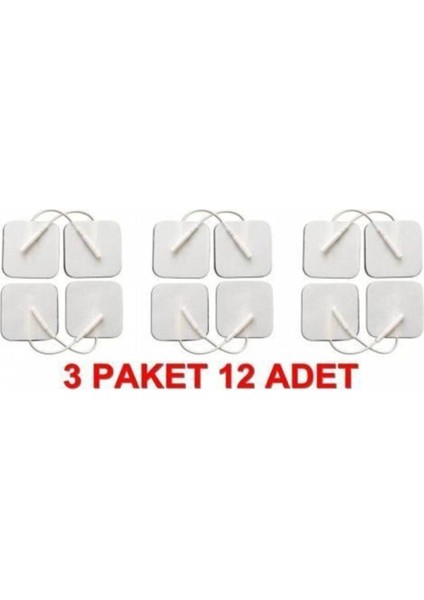 Yapışkanlı Elektrod Pedi, 5x5 Cm, 3 Paket, Toplam 12 Adet, Güvenli Kullanım. fiyatları