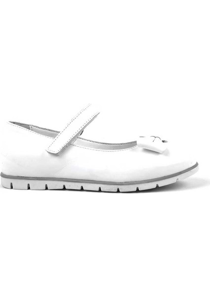 Hakiki Deri Beyaz Fiyonklu Cırtlı Kız Çocuk Babet Ayakkabı fiyatları