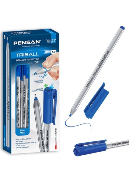 Triball Tükenmez Kalem Mavi 12 Li Kutu 1.0 Mm