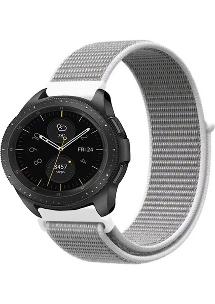Samsung Galaxy Watch 42MM ile Uyumlu Kordon Cırt Cırtlı Spor Kumaş Kayış