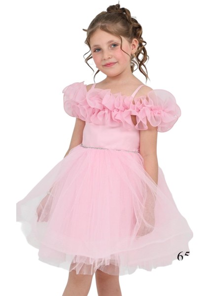 Kız Çocuk Omuzu Askılı Düğün Kına Nişan Nikah Doğum Günü Özel Gün Abiye Elbise