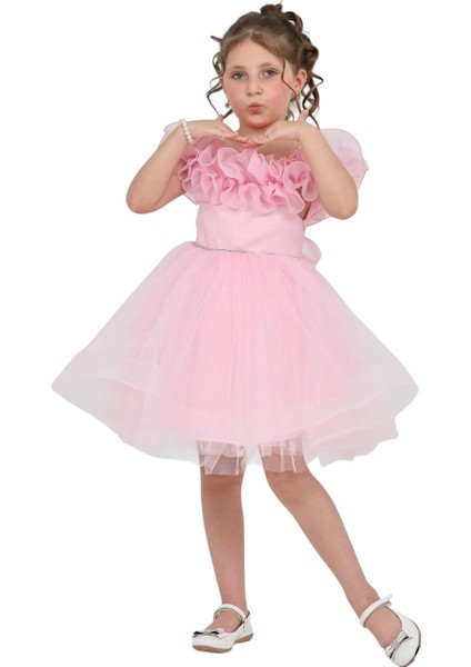 Kız Çocuk Omuzu Askılı Düğün Kına Nişan Nikah Doğum Günü Özel Gün Abiye Elbise fiyatları