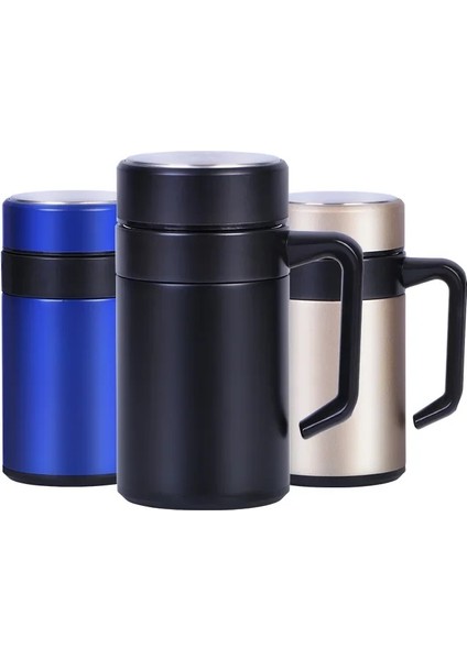 304 Paslanmaz Çelik Yalıtılmış Kupa Erkekler ve Kadınlar Çift Duvar Taşınabilir Termo Seyahat Kupası Sap ve Çay Süzgeç Kapasitesi: 400ML/RENK: Altın (Yurt Dışından)