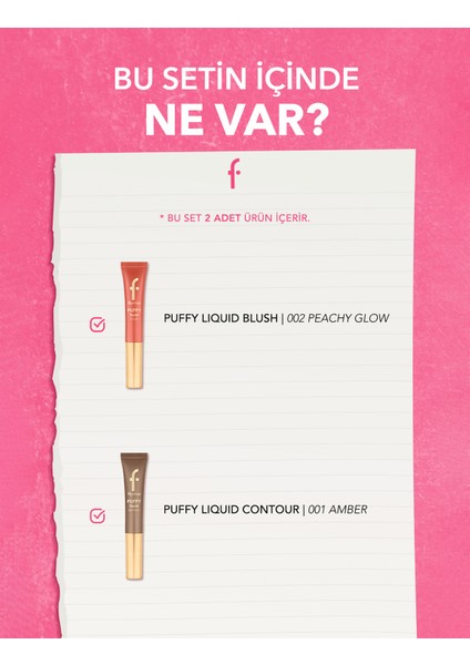 Puffy Sünger Aplikatörlü 2'li Likit Kontür & Allık Seti
