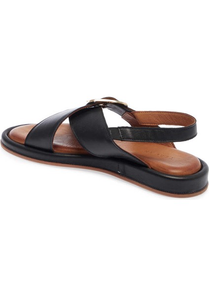 Siyah Hakiki Deri Kadın Sandalet - K24Y1SN67108-A23