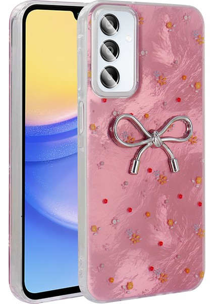 Galaxy A15 Kılıf Kamera Korumalı Figürlü Znth Ponti Silikon Kapak - Açık Pembe