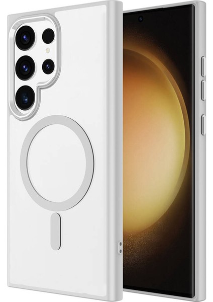 Galaxy S24 Ultra Kılıf Magsafe Şarj Özellikli Znth Krom Magsafe Silikon Kapak-Siyah fırsatları