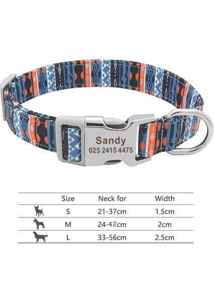 Ayarlanabilir Naylon Köpek Yaka Kişiselleştirilmiş Köpek Kedi Kimlik Yatakları Graveed Adı ile Küçük Orta Büyük Köpekler Için Toka Anti-Lost Renk: 217H-1/BOYUT: S (Yurt Dışından)