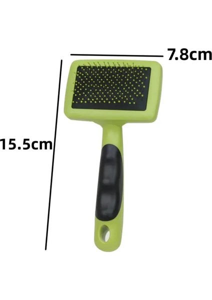 Köpek Fırçası Evcil Saç Çıkartma Masaj Kedi Fırçası Paslanmaz Çelik Taraklar Köpek Saç Temizleme Konforlu Tutucu Fırçalar Evcil Hayvan Tutma Çarşamba: Yeşil S (Yurt Dışından)