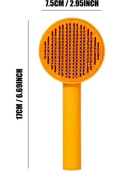 Epiloval Com Kendi Kendini Temizleme Köpek Kedi Saç Fırçası Köpek Fırlatma Fırçası Köpek Kapak Deshedding Fırçası Evcil Hayvan Tımar Fırçası Renk: Sarı (Yurt Dışından)