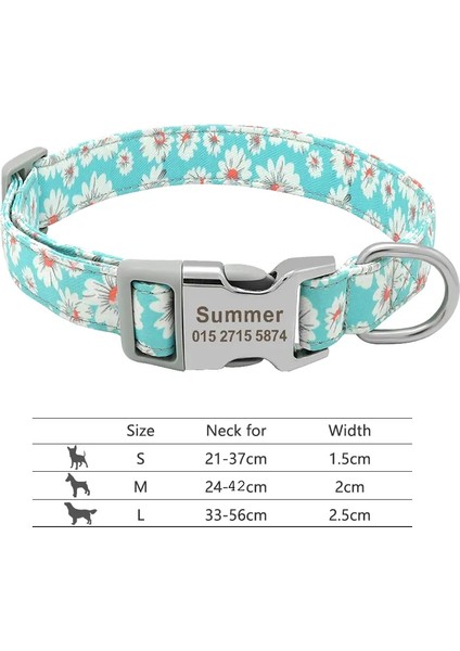 Ayarlanabilir Naylon Köpek Yaka Kişiselleştirilmiş Köpek Kedi Kimlik Yatakları Gravraved Adlı Küçük Orta Büyük Köpekler Için Anti-Kayıplı Renk: 217H-3/BOYUT: S (Yurt Dışından)