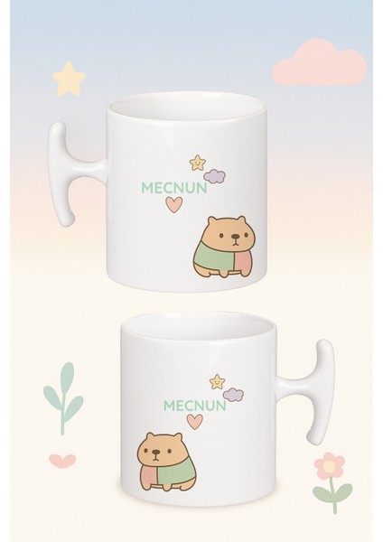 2'li Kupa Seti, Cappybara Aşkı: Isme Özel Sevimli Çift,hediyelik, Hammer Kulplu Bardak fiyatları