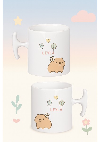 2'li Kupa Seti, Cappybara Aşkı: Isme Özel Sevimli Çift,hediyelik, Hammer Kulplu Bardak modelleri