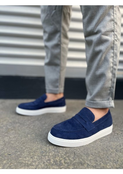 JY180 Estilo x Bağcıksız Süet Erkek Günlük Spor Klasik Ayakkabı Sbt - Lacivert