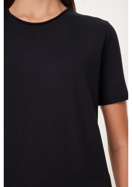 Basic Pamuklu Örme T-Shirt
