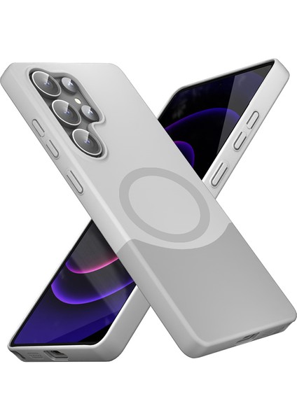 Galaxy S24 Ultra Kılıf M-Safe Şarj Özellikli Mıknatıslı Znth Duble Kapak - Lacivert modelleri