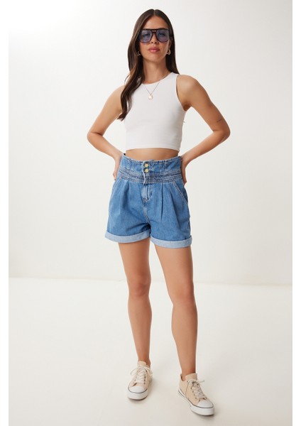 Yüksek Bel Denim Şort fiyatları