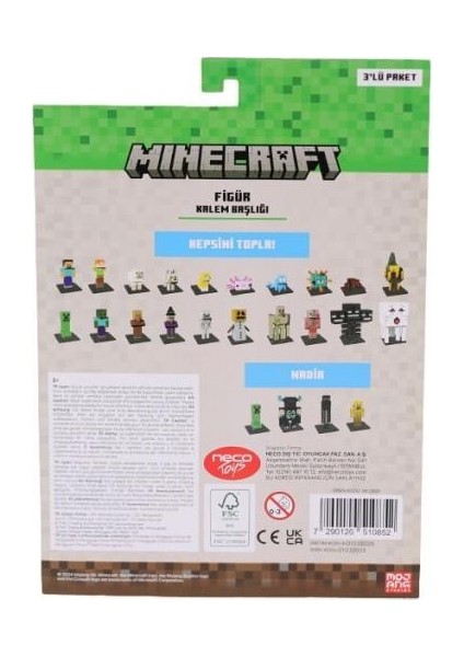 Pmı MC2020 Minecraft 3D Figür Toppeez 3lü Set modelleri