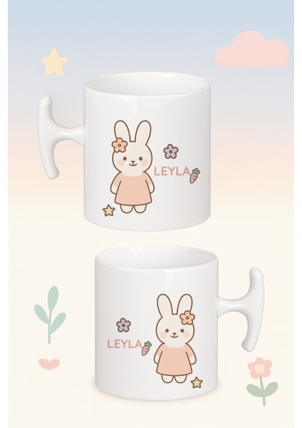 2'li Kupa Seti, Tavşan Aşkı: Isme Özel Sevimli Çift, Hediyelik, Hammer Kulplu Bardak fiyatları