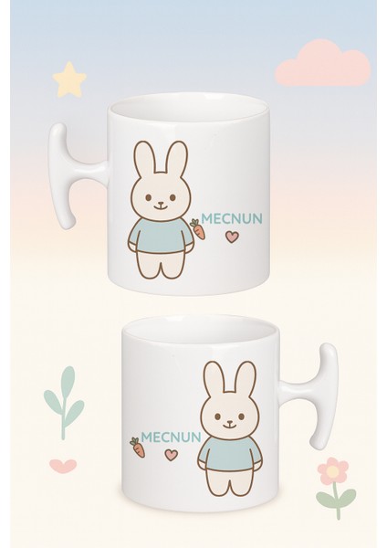 2'li Kupa Seti, Tavşan Aşkı: Isme Özel Sevimli Çift, Hediyelik, Hammer Kulplu Bardak modelleri