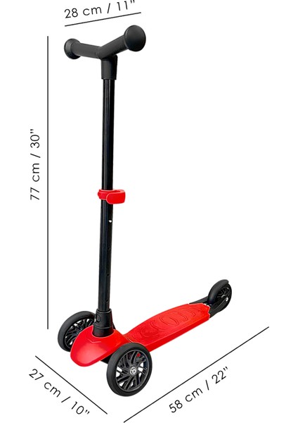 3 Tekerlekli Scooter - Yükseklik Ayarlı Scooter 2 Yaş Çocuk Scooter Kırmızı indirimleri