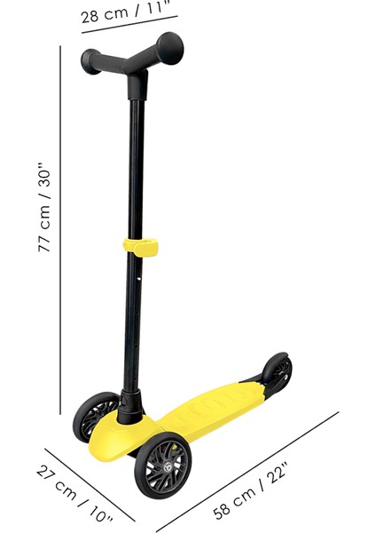 3 Tekerlekli Scooter - Yükseklik Ayarlı Scooter 2 Yaş Çocuk Scooter Sarı indirimleri