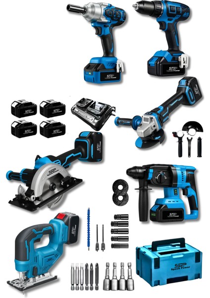 6lı Set Bl Motor Matkap Hilti Taşlama Somun Sıkma Dekupaj Testere Daire Testere Makinesi