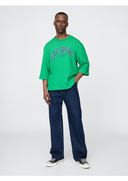 Erkek Yeşil Oversized Gap Grafik Terry T-Shirt indirimleri