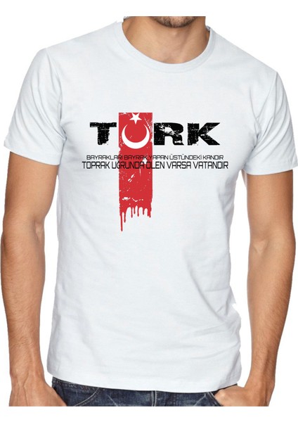 Alfa Türk Bayrak Baskılı Tişört